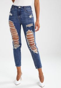 Cropped jeans hoge taille